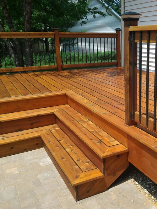 completed stained deck