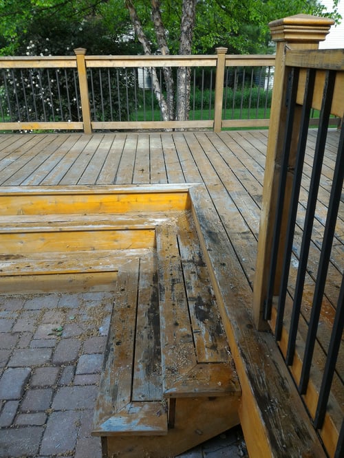 rotted deck floor and railing