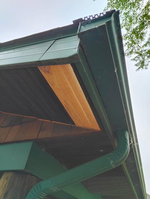 overhang with replaced wood